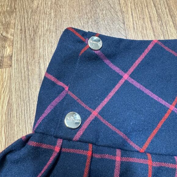Jacadi Girls Tartan Pleated Skirt Navy Red Pink Plaid Buttons Size 12A/152CM - Picture 8 of 9